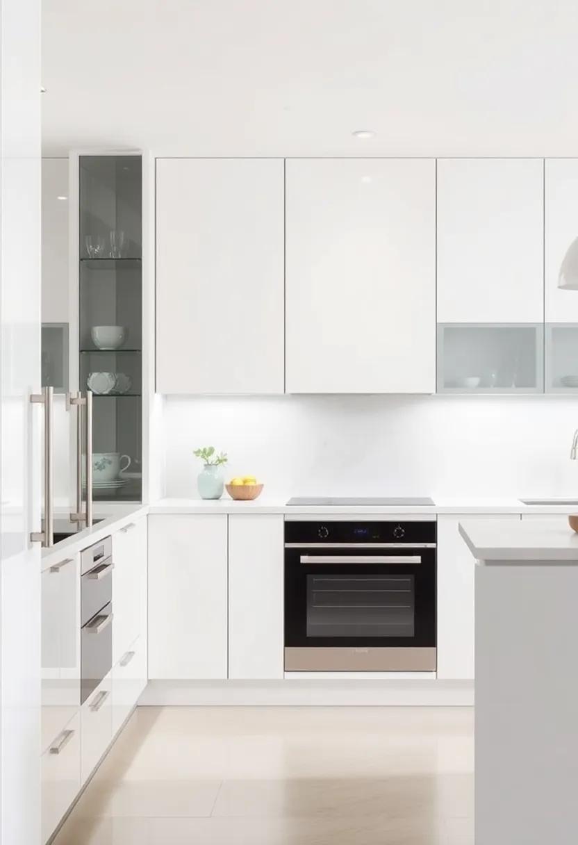 metal and Glass Fusion: Combine off-white cabinets with sleek metal and glass features​ to give your kitchen a modern, ‌industrial edge