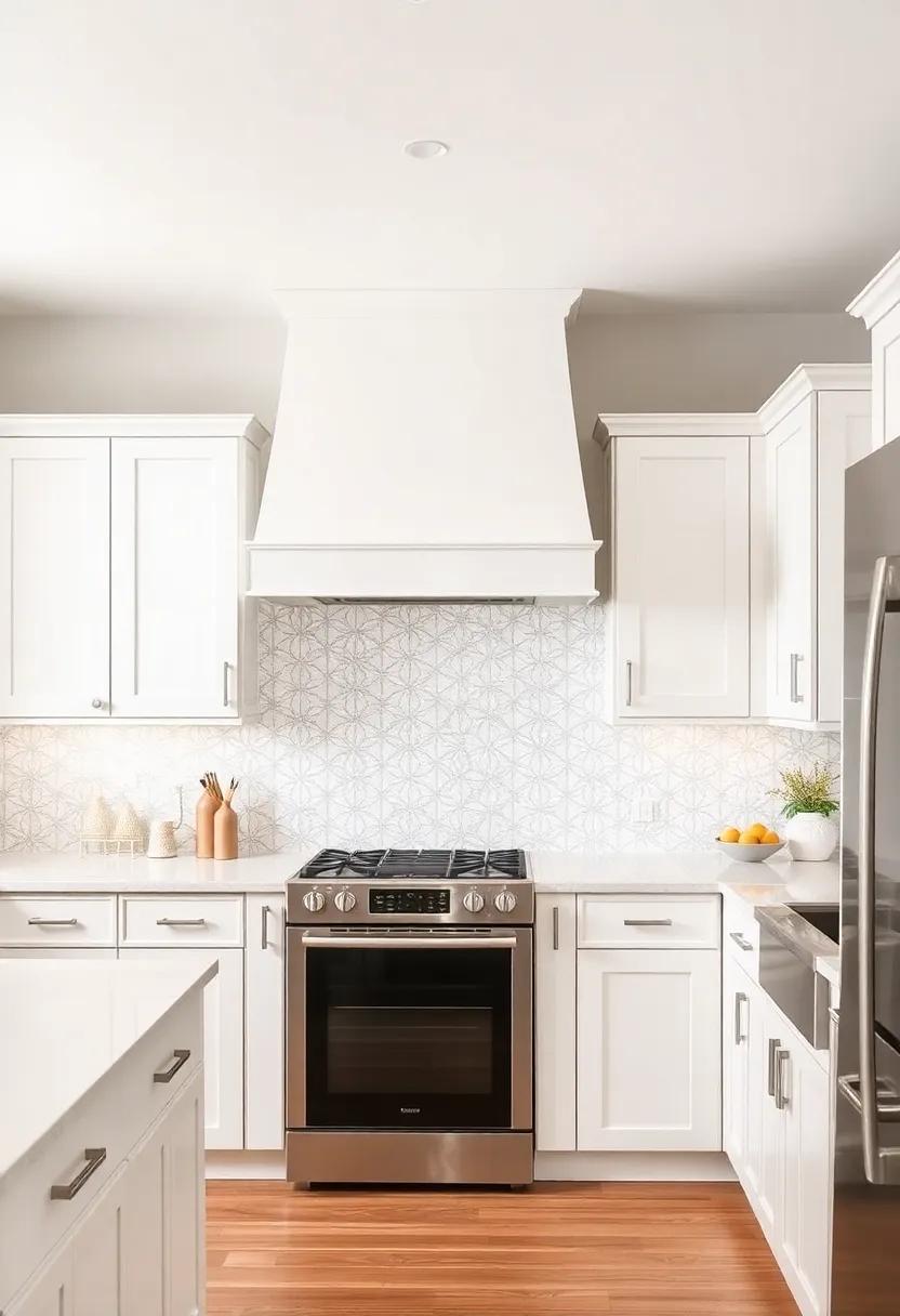 The Statement Hood:⁢ Upgrade your ⁢kitchen​ by featuring a standout range hood that complements off-white cabinets, creating a ‌visual statement ‌that draws ‍attention