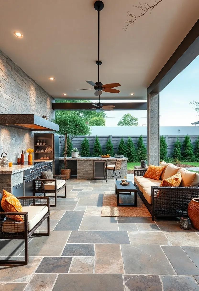Experience the luxury of Natural Stone Flooring⁢ for⁢ an ‍Upscale Outdoor Kitchen