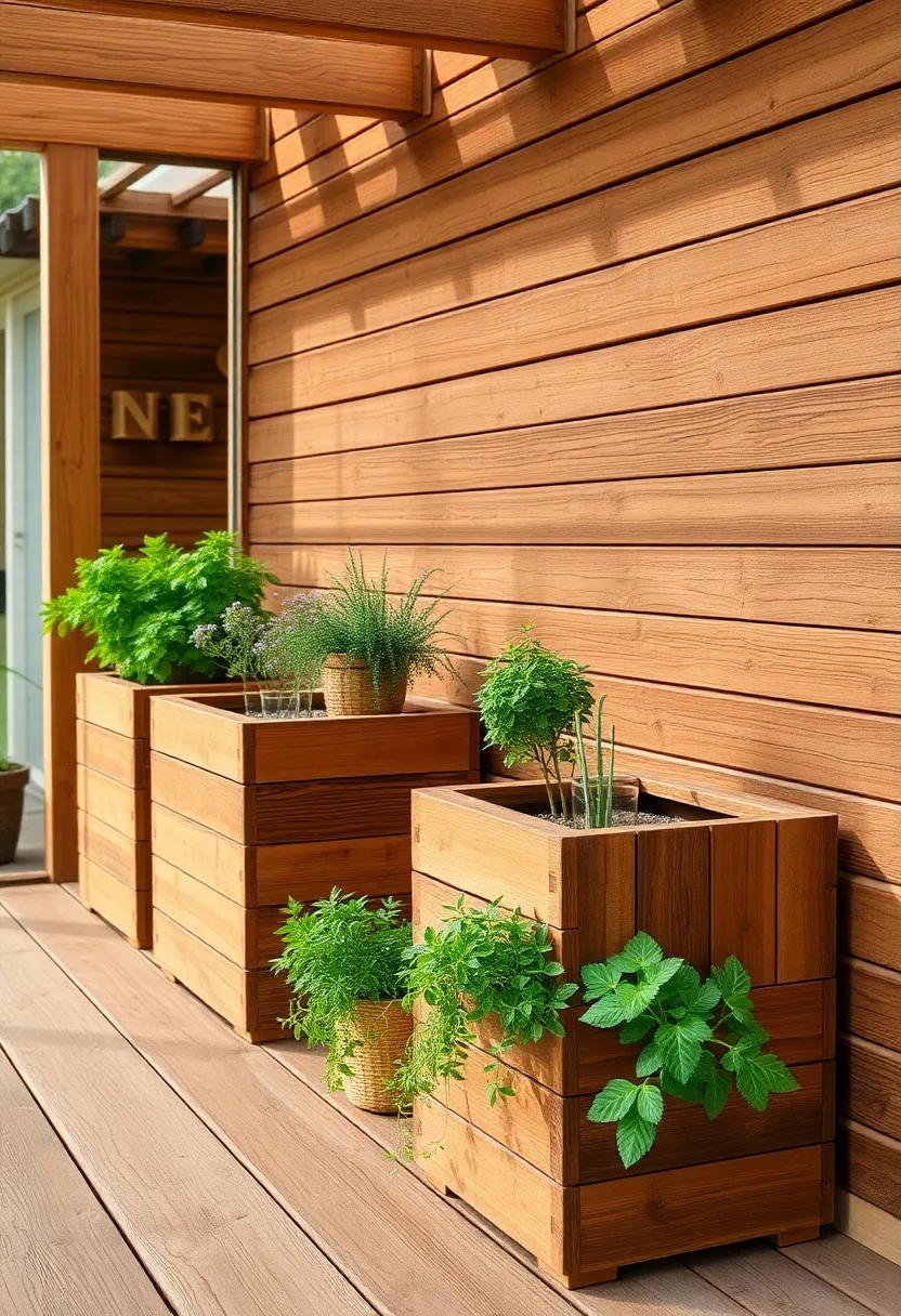 Garden Herb Planters: beautify‌ your outdoor kitchen while having fresh ⁤herbs on hand with ‍charming wooden planters for easy access