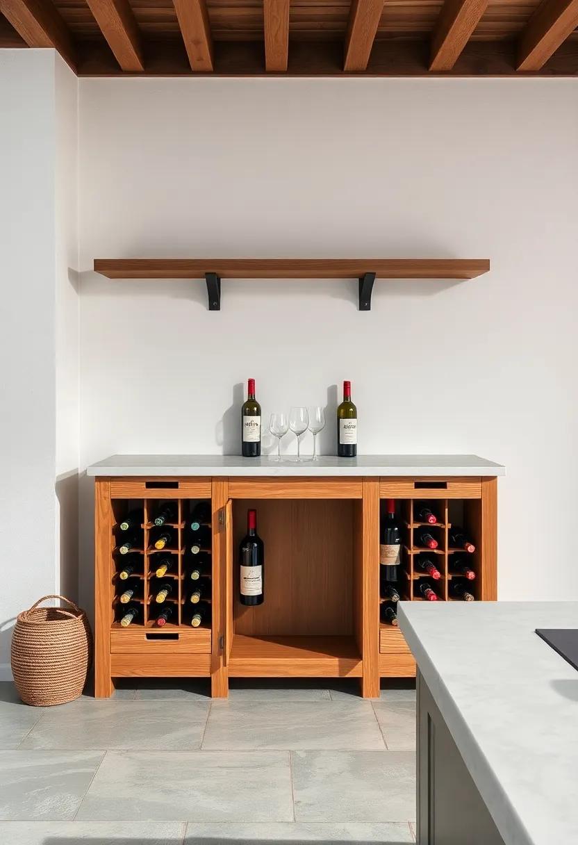 Wine​ Rack: Create⁤ a stunning ‌focal point beside your outdoor kitchen with ⁤a wooden wine rack that keeps ⁣your favorite bottles ‌readily available