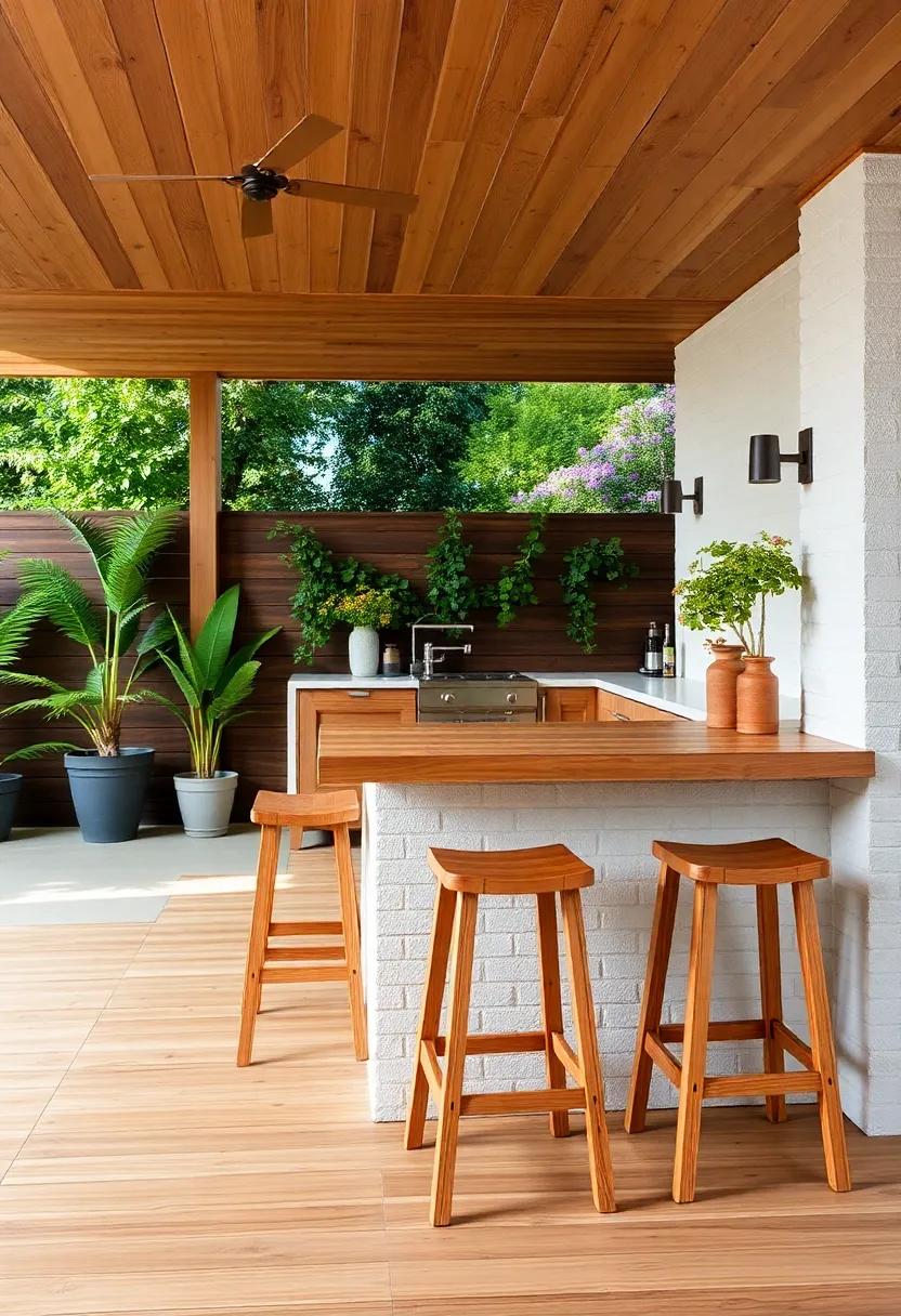 Wooden⁣ Bar ⁤Stools: ‌Add style ⁢to your⁣ outdoor bar area‌ with comfortable wooden ‌stools‍ that invite ‍guests to⁣ relax