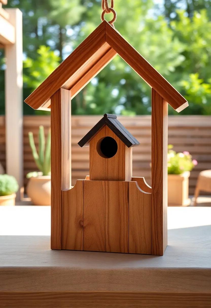 Wooden Birdhouse: Invite nature into ⁤your outdoor kitchen⁢ with a decorative wooden⁤ birdhouse that ​enhances ⁢the scenic beauty