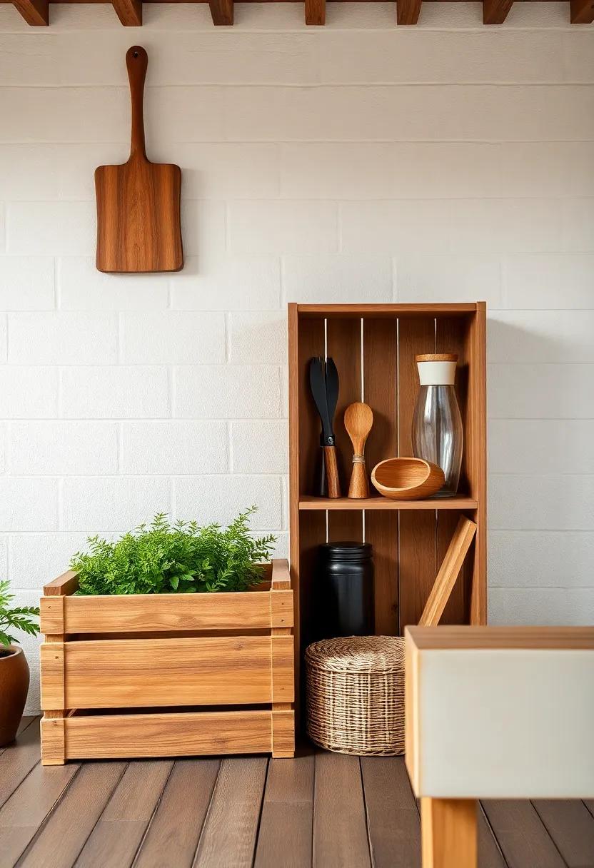 wooden Storage⁢ Crates: organize your ⁤outdoor kitchen ⁢essentials‍ in charming wooden crates that add rustic flair and ‌practicality