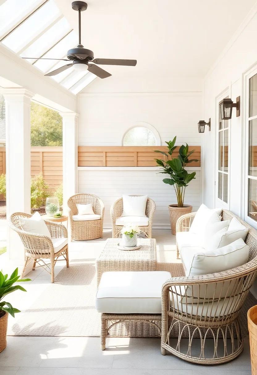 Chic Sunroom: Extend⁢ your living space outdoors by turning a sunroom into a⁢ stylish patio with light wicker furnishings and ample natural light