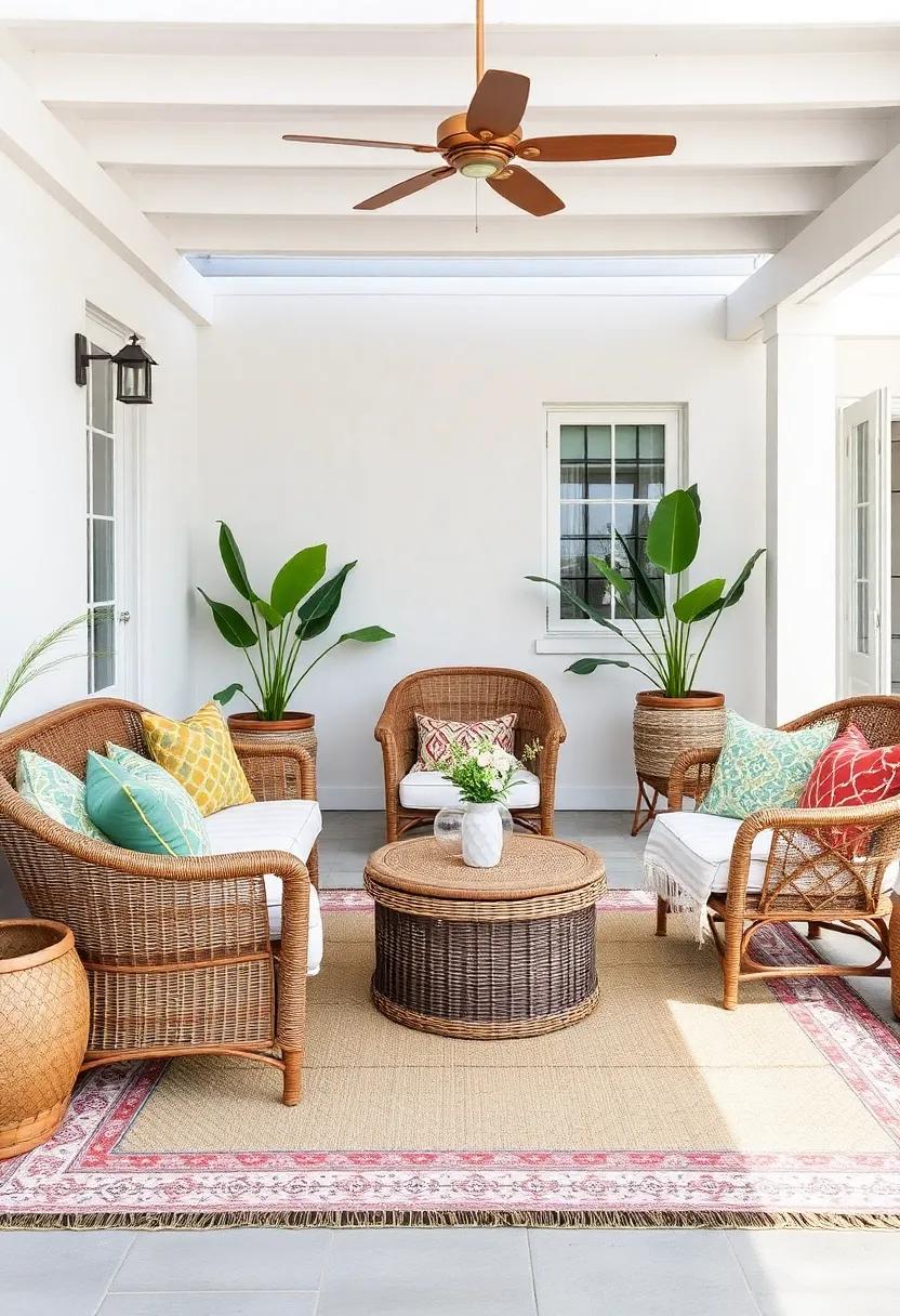Embrace Boho Chic: Layer textured wicker furniture‌ with vibrant textiles and outdoor ‍rugs to create‍ a relaxing⁤ Bohemian-style patio that’s perfect for lounging