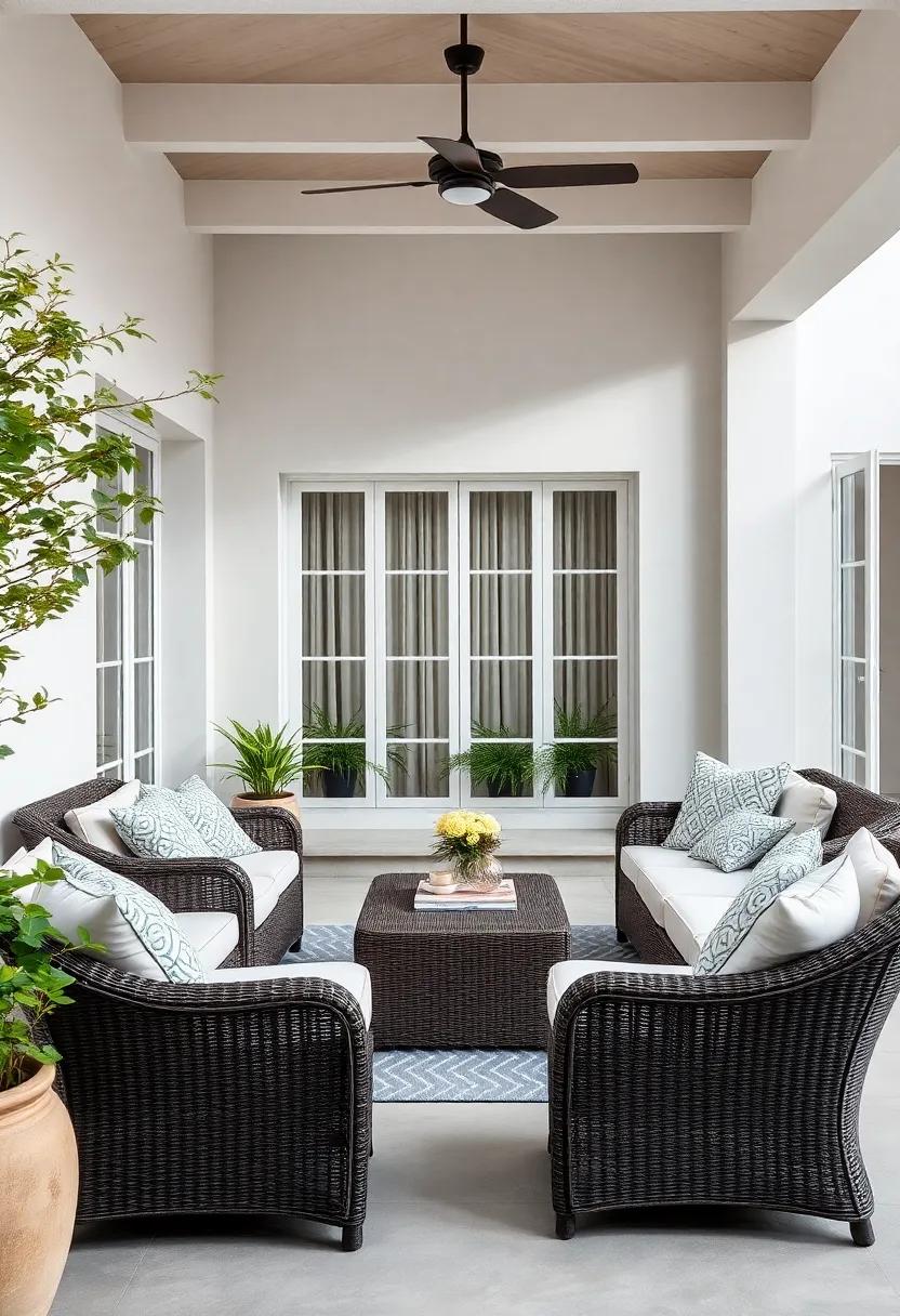 Lounge and Relax: Design a serene⁣ nook with deep seating wicker ​sofas and oversized cushions, perfect for reading‌ or enjoying a quiet evening outdoors