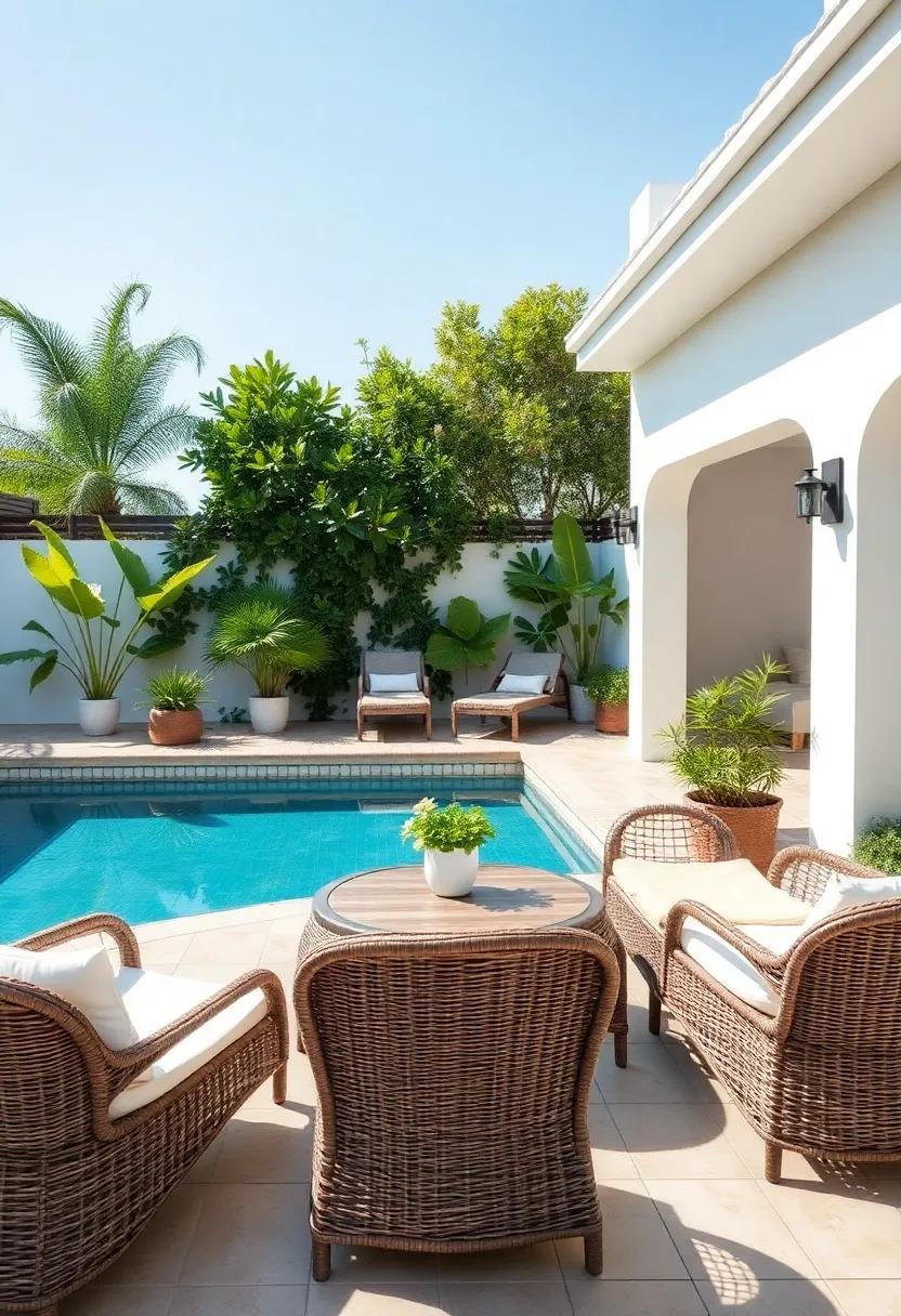 Poolside Paradise: Arrange wicker loungers around the pool, creating a stylish, ⁣relaxing area for sunbathing and enjoying summer days
