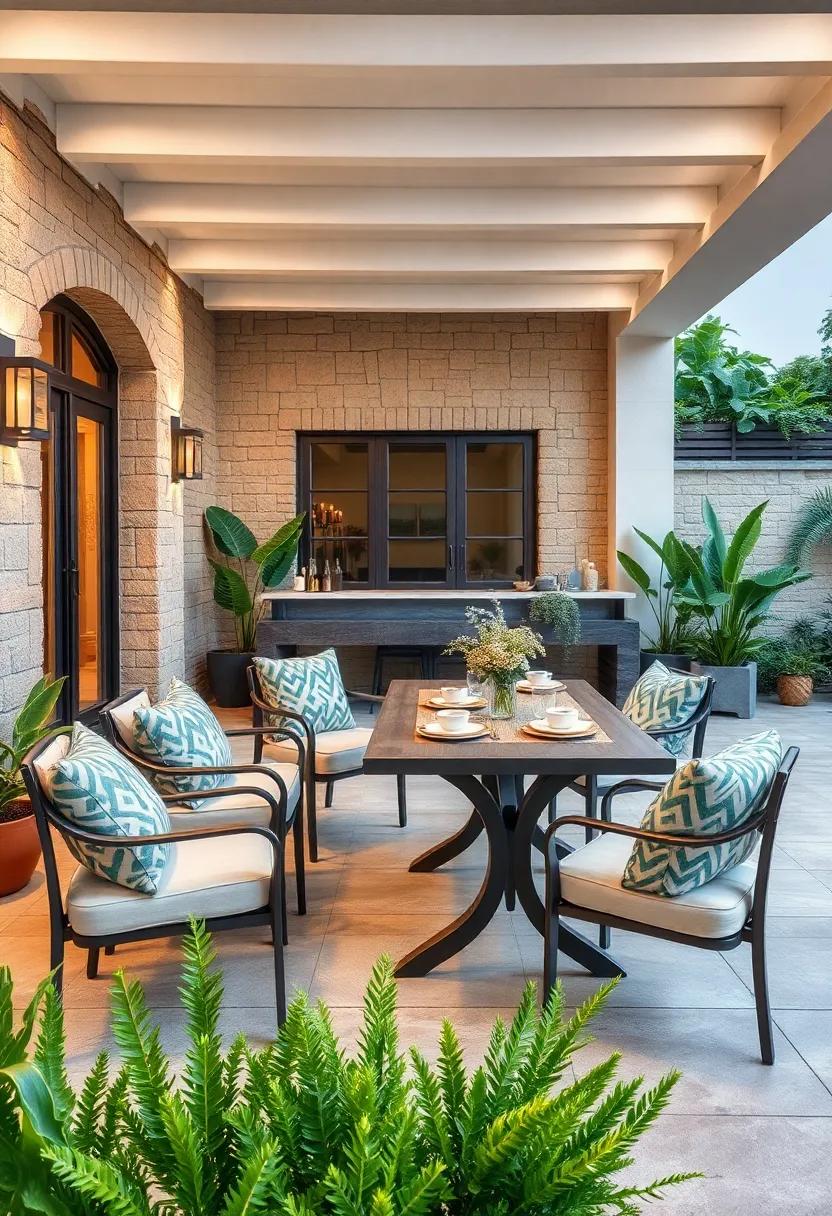 Dining Set with Bench: ⁤An⁢ aluminum​ dining set ⁣featuring a long bench offers an⁢ inviting space‍ for family⁢ barbecues and friendly get-togethers