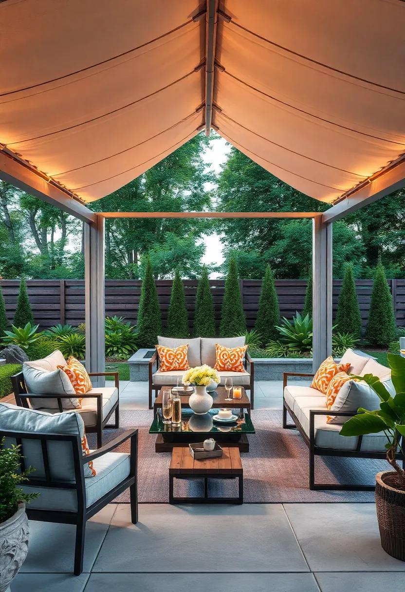 Gazebo with Aluminum Frame: Create a sheltered‌ outdoor environment with a sleek aluminum frame gazebo, providing⁣ shade ⁣and ‌style ⁢for any gathering