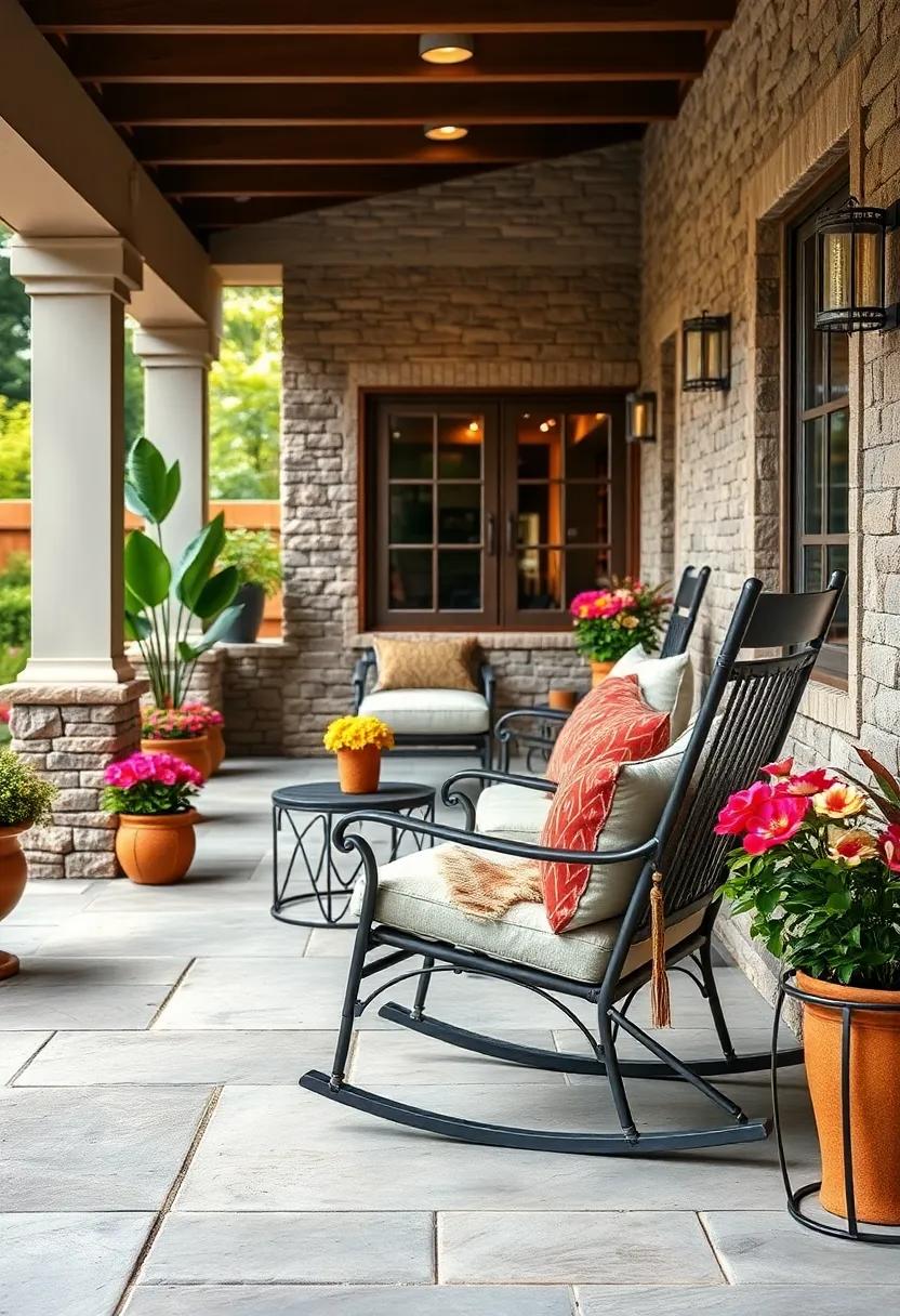 Rocking‍ Chair: Add a touch of nostalgia with an ‍aluminum rocking chair, a cozy ⁣spot for reading or sipping coffee⁢ while enjoying the gentle sway