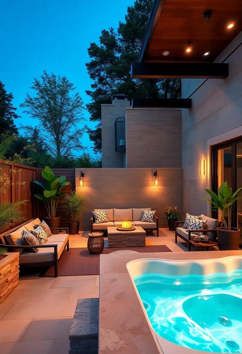 Create Cozy Nooks With Outdoor Furniture Arrangements Around the Hot Tub