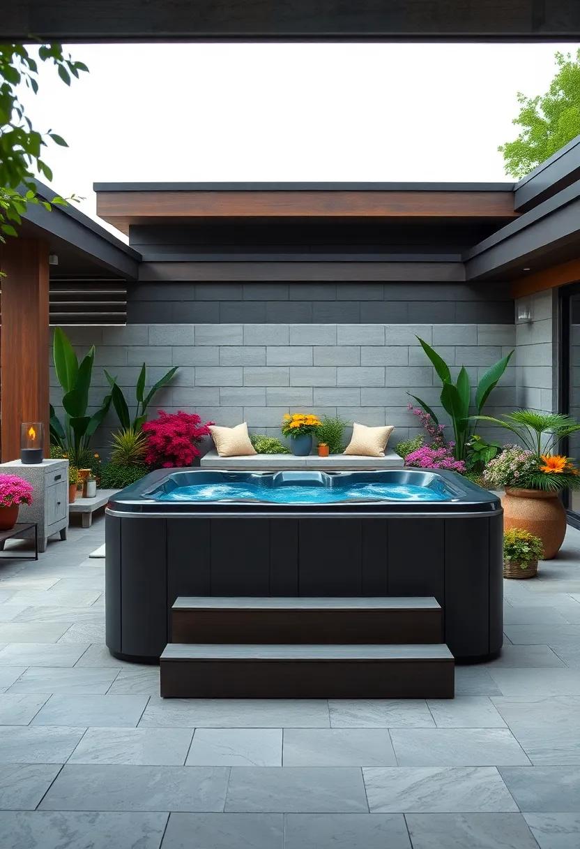 Frame Your Hot​ Tub With beautiful Landscaping and Colorful Flora