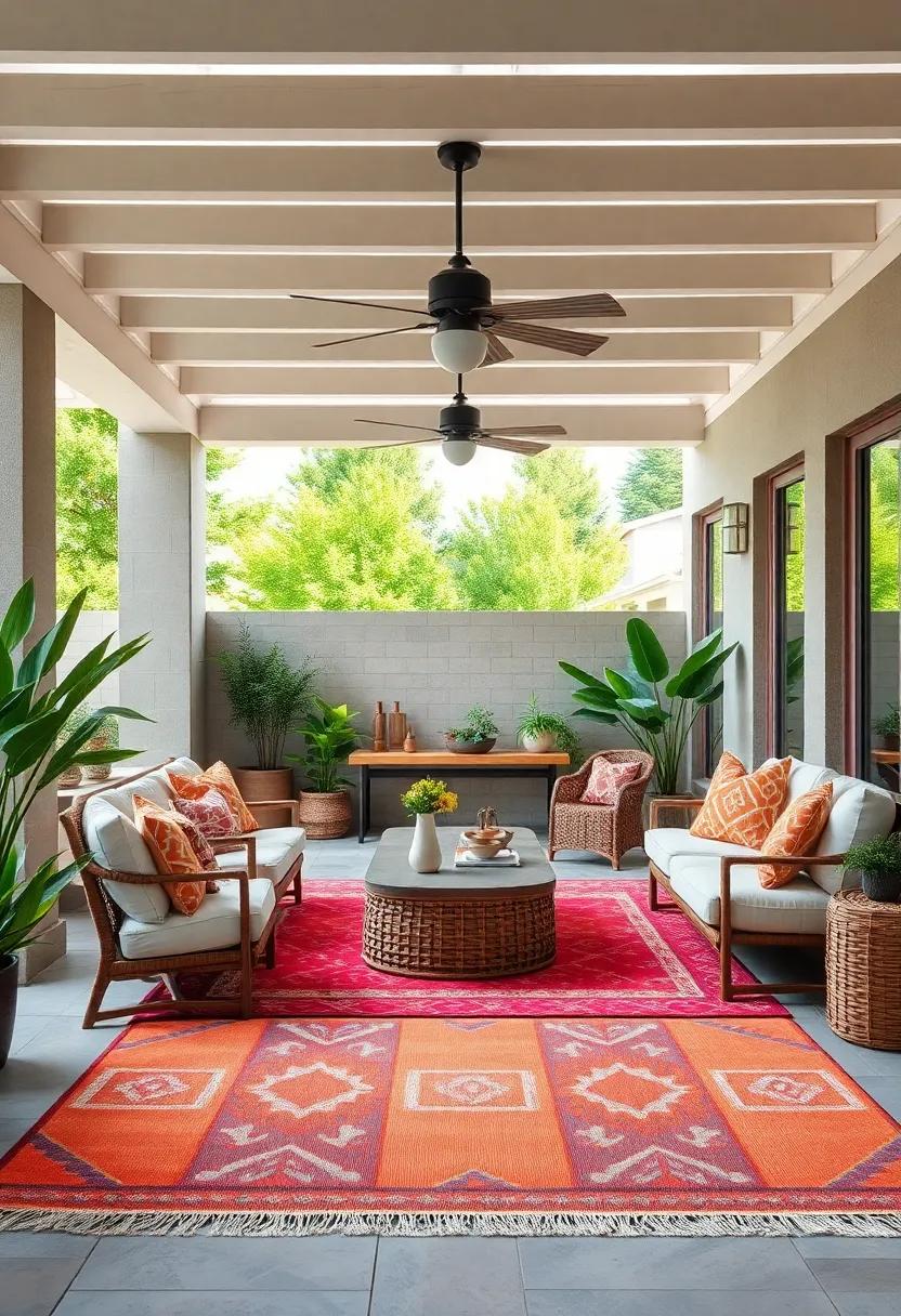 Colorful Rugs for Outdoor ‌Comfort: Layer vibrant⁢ outdoor rugs to⁣ define spaces and add ‍warmth, making ​it more inviting for family activities