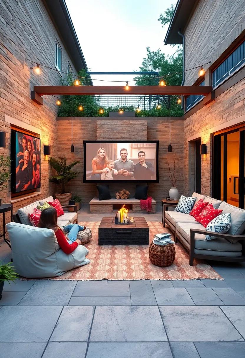 Movie Night Setup: Transform your‌ patio into an outdoor theater with a projector, comfortable blankets, and a selection of family-friendly films