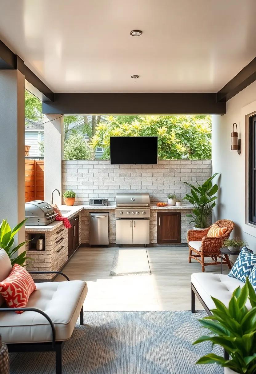Outdoor Kitchenette: Design a small outdoor kitchen for​ grilling and ⁤cooking up family favorites while enjoying the ⁤fresh ‍air ‌and sunshine