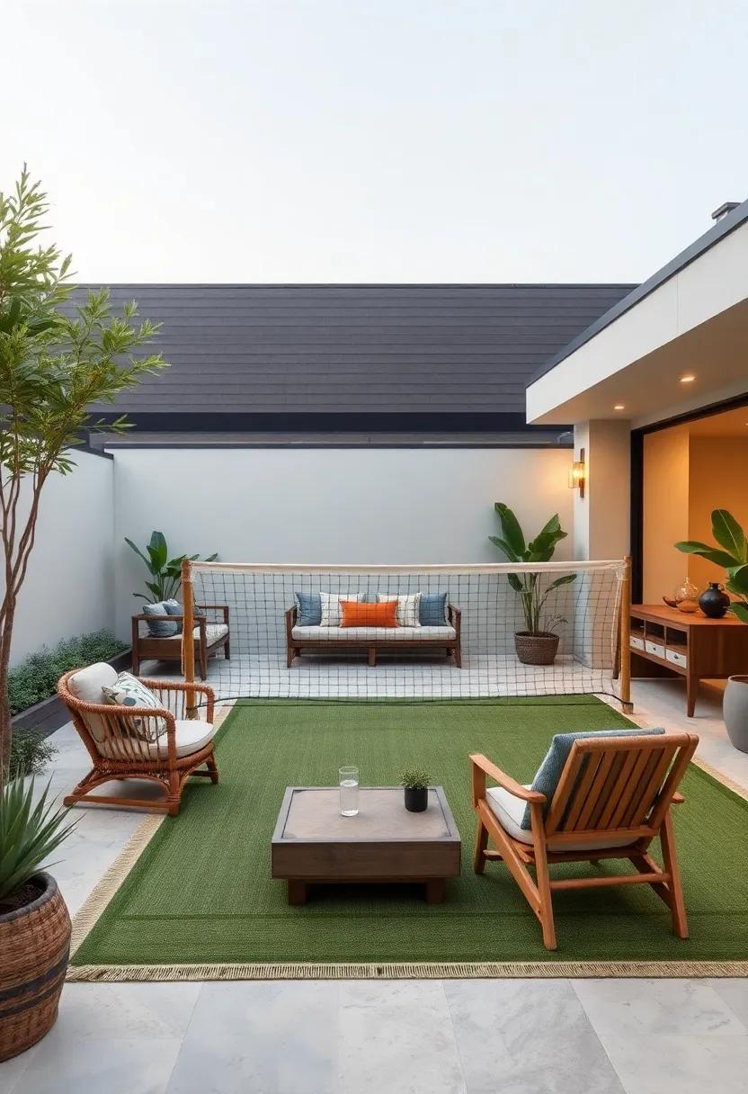 Sports Zone: Create⁢ a small​ sports area with a‌ net for badminton or volleyball, providing endless ​fun⁣ for‍ active families