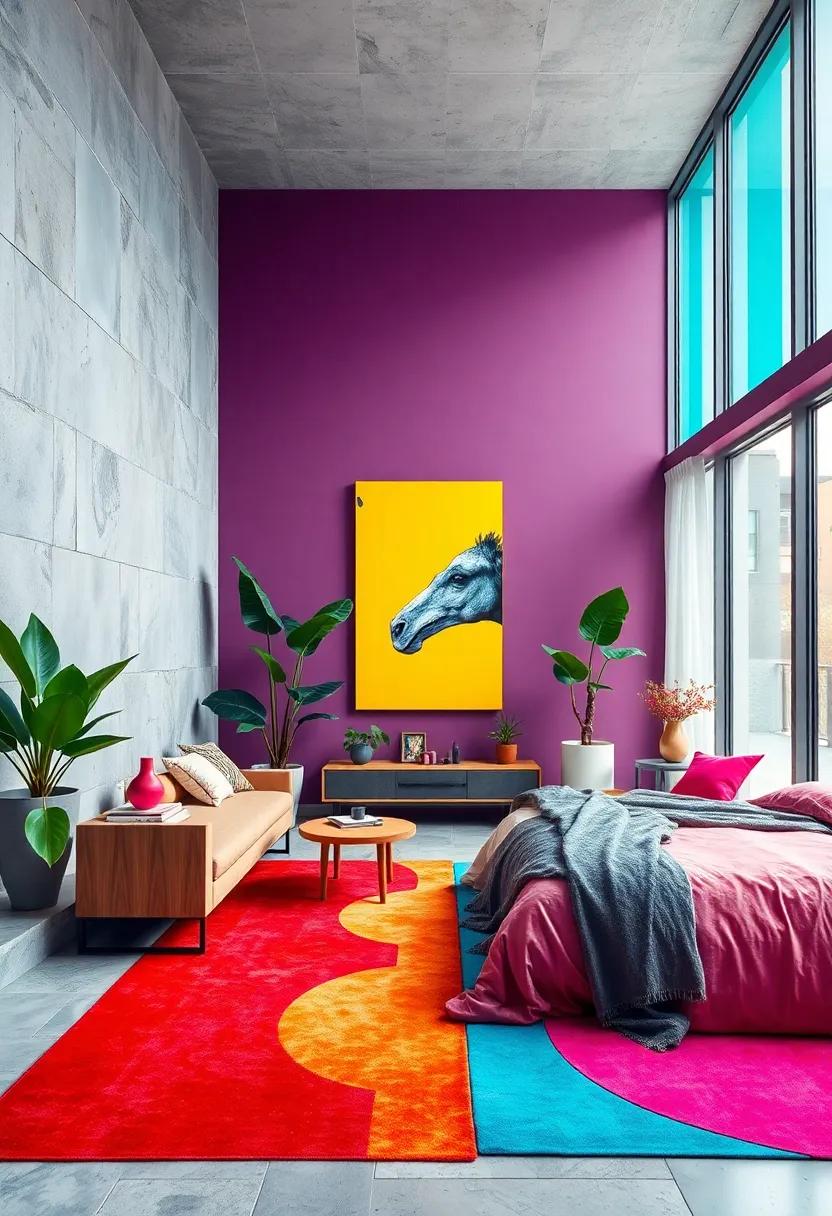 Integrating Indoor Plants For A Natural Contrast Against⁤ Bright Pop ​Art Elements