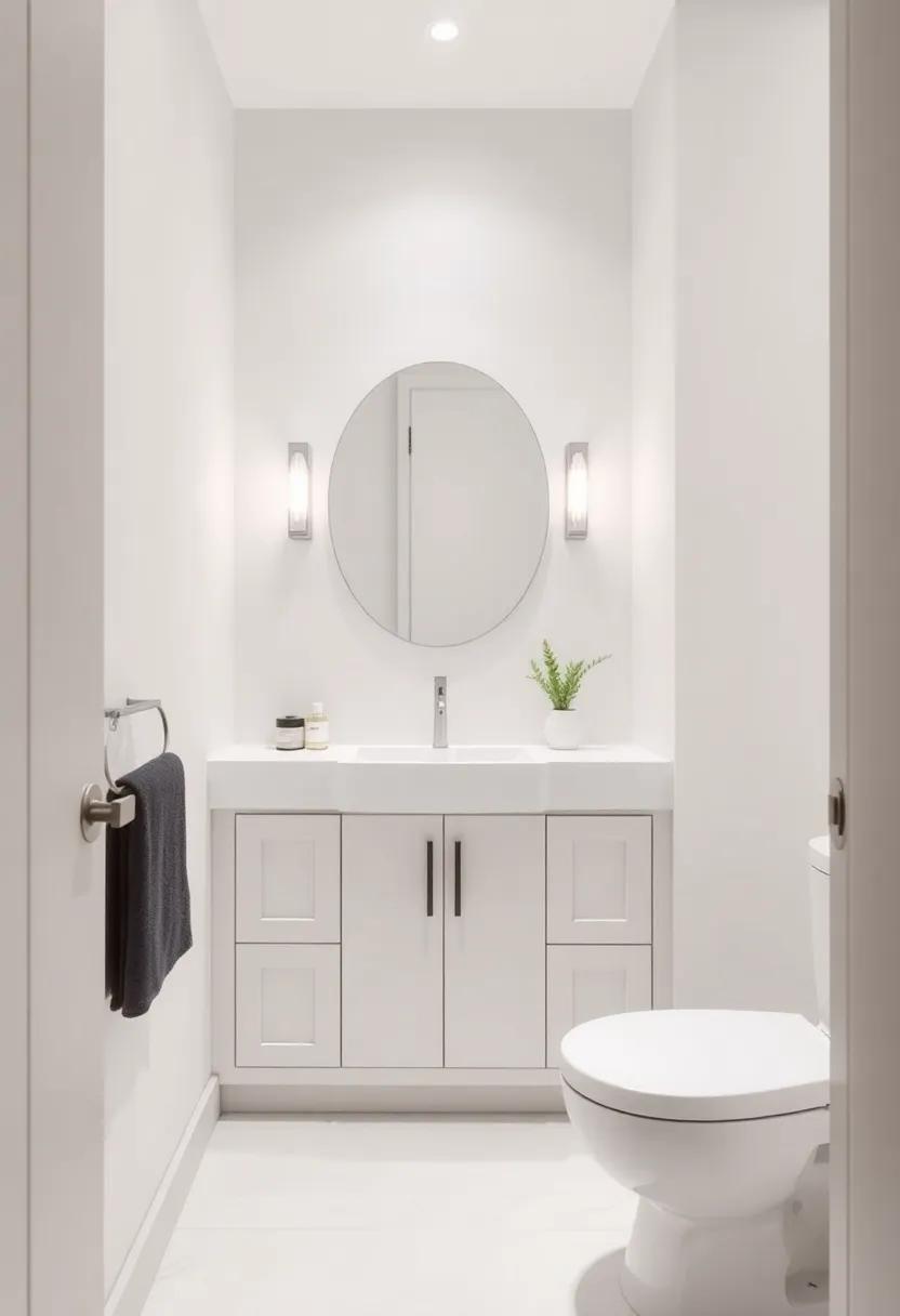 Compact Corner ​Design: Utilize an underutilized corner with a triangular vanity, maximizing space​ while offering a cozy feel