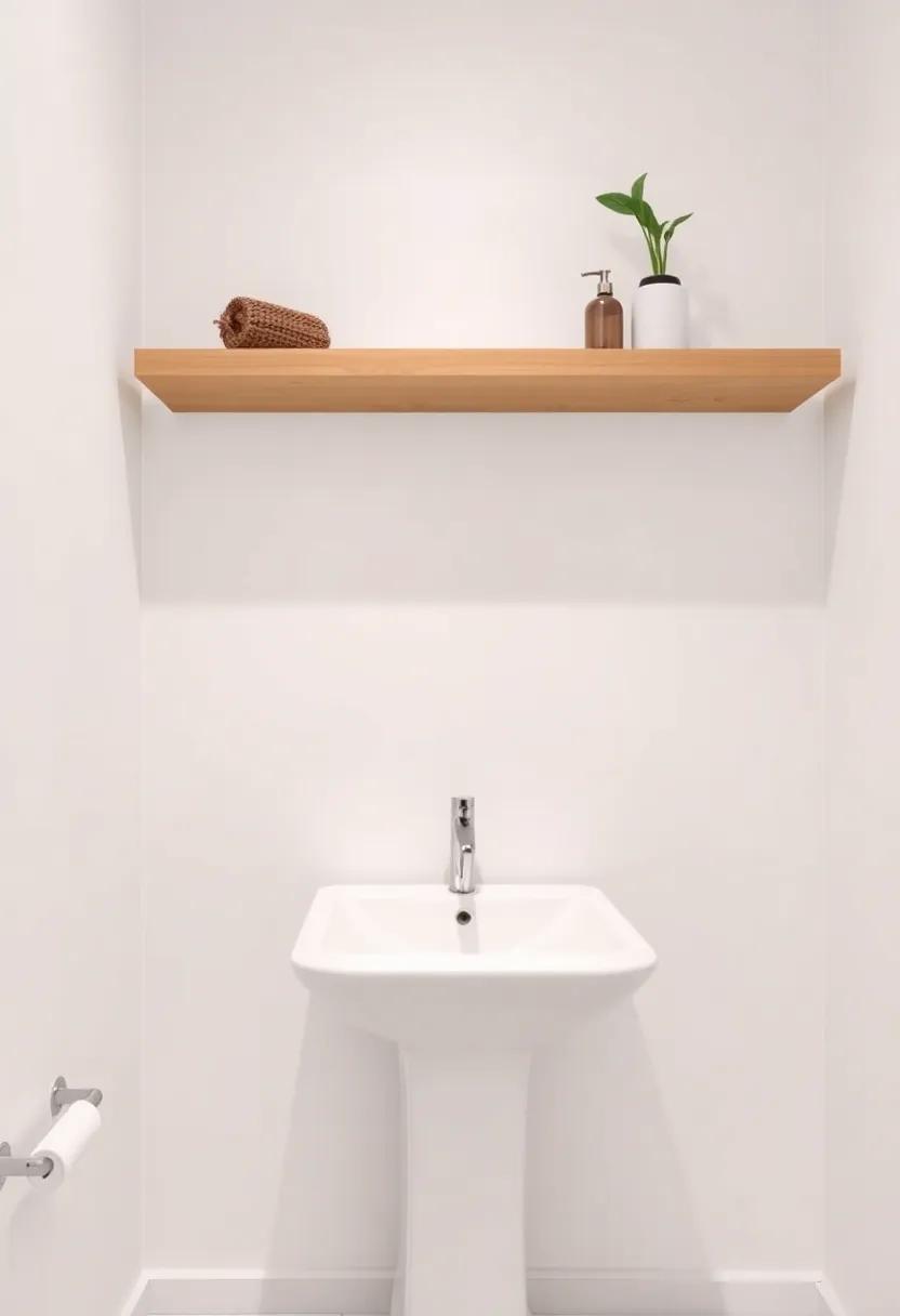 Floating Shelves: Pair a simple sink with ​floating shelves ⁢above‍ for stylish storage without overwhelming the room