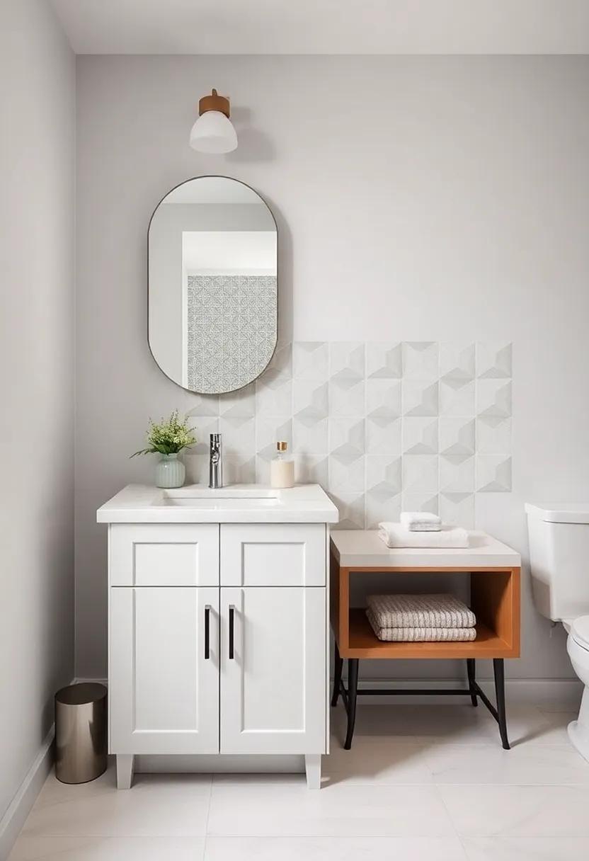 Geometric patterns: Use bold ⁤tile ‍patterns on the vanity‍ backsplash to draw the​ eye and add visual interest