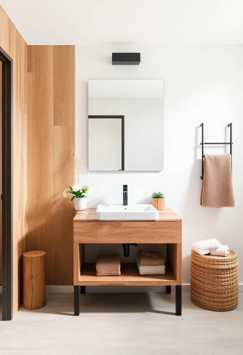 Natural Materials: Incorporate ‍reclaimed wood for‍ a rustic, organic touch that brings warmth ‍and texture to your powder‌ room