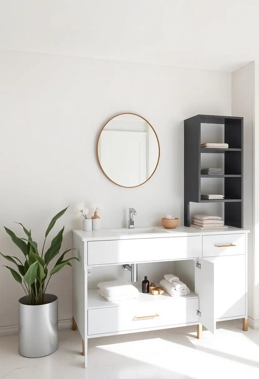 Open Design: Keep your vanity open on the bottom for a light and⁣ airy ‍look that also provides ⁣easy access ⁤to items stored below