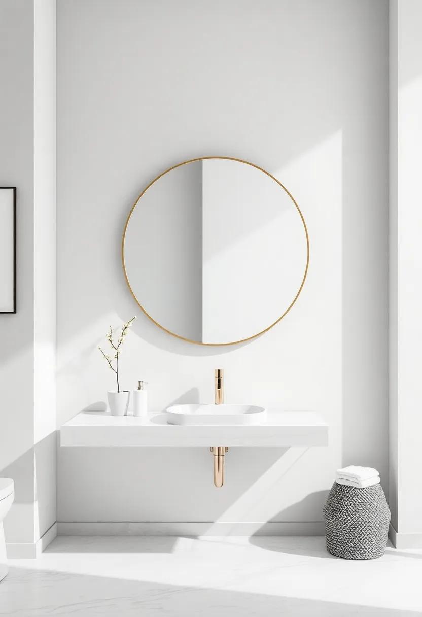 Space-Saving Mirrors: Opt for a⁢ round mirror above your‌ vanity to soften angles ⁢and ‍create a sense of openness