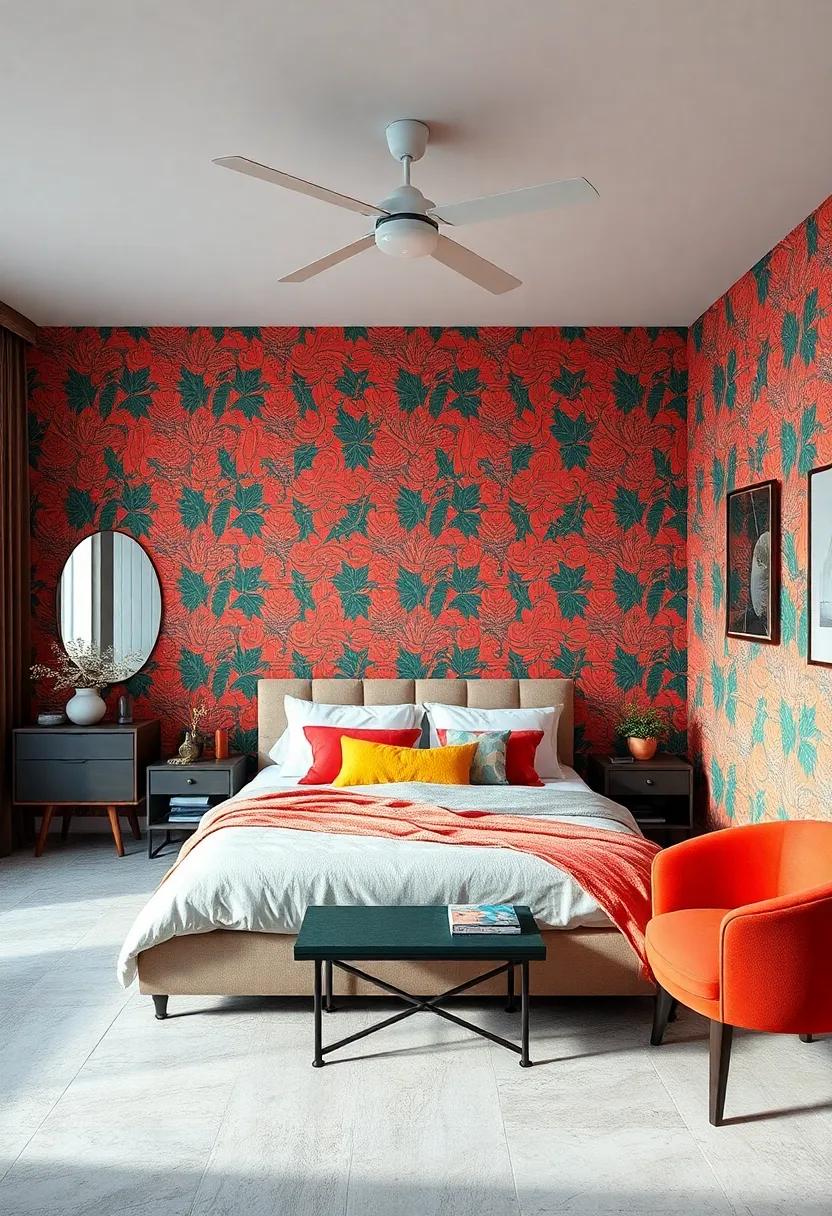 Embrace Vintage Wallpaper: ‍Choose ​retro patterns in fresh, vibrant colors to create a striking accent wall that breathes new life into your space