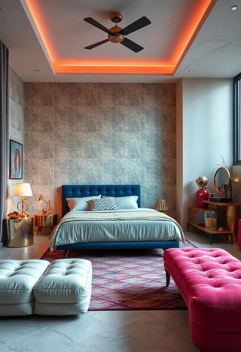 Art⁢ Deco ⁤Accents: integrate art ⁤deco elements in metallic​ finishes to add glamour, using bold⁤ colors‍ to keep the aesthetic contemporary
