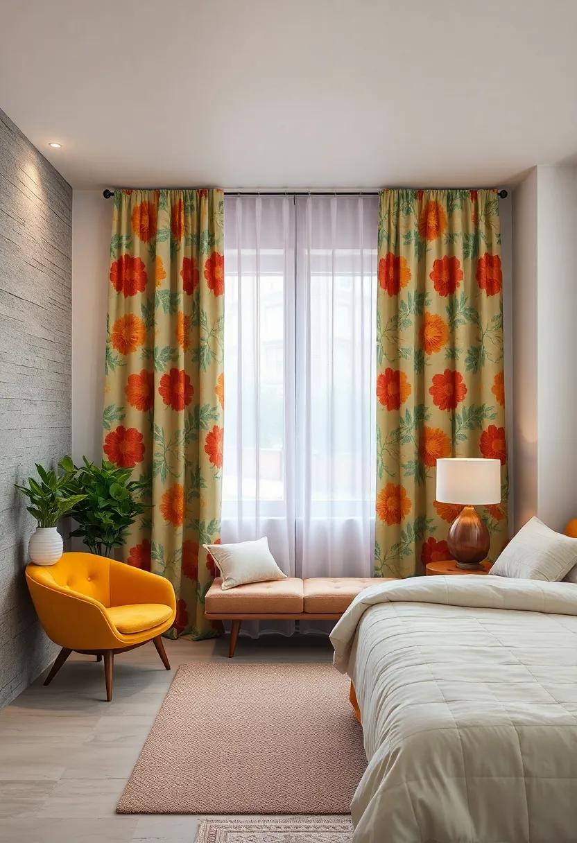 Bright Curtains: Hang‌ curtains with playful,⁣ retro patterns‍ reimagined in fresh colors​ to frame your window with style and warmth