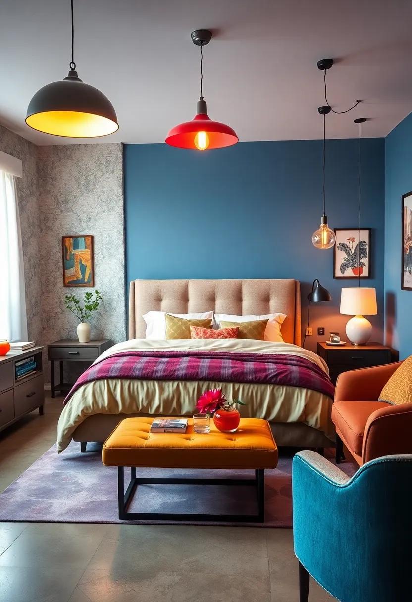 Retro-Inspired Lighting: Select pendant lights or lamps with a​ vintage design but a ⁢modern twist,‍ using bold ​colors to⁢ illuminate your space with character