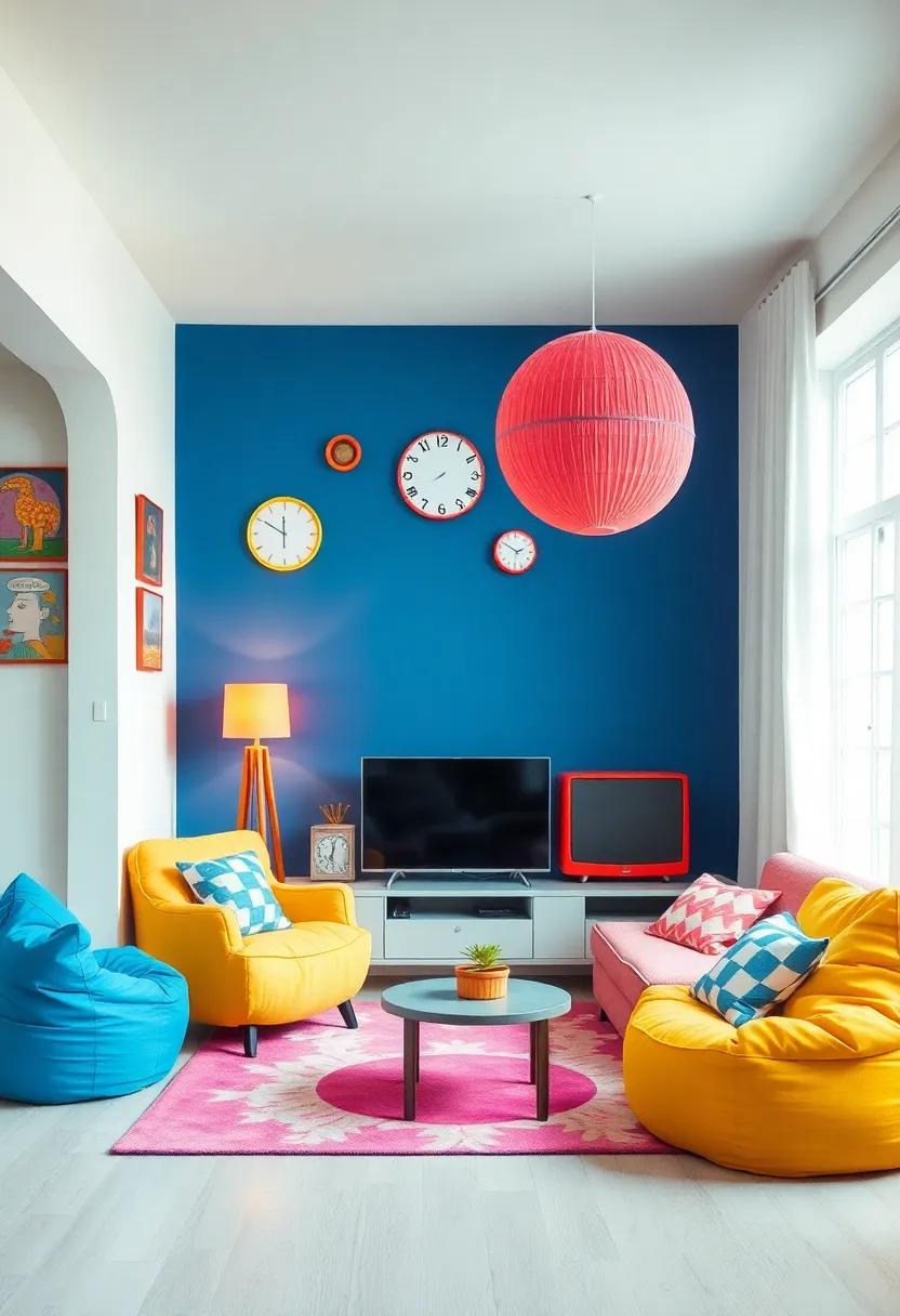 Playful Accessories:⁤ Incorporate ‌quirky decor such as lava⁤ lamps, bean bags, or ​vintage clocks⁣ to​ infuse your space with character and nostalgia