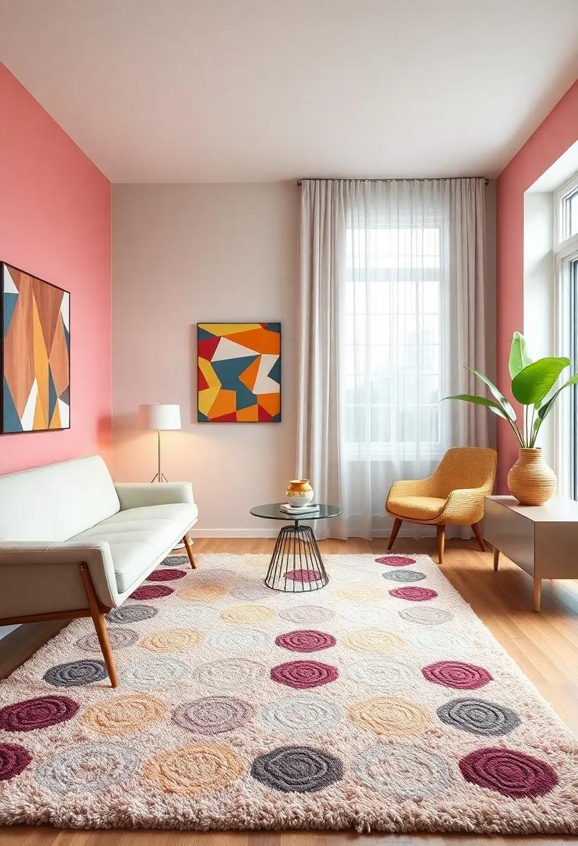 Funkadelic Rugs: Ground⁢ your rooms with shag⁣ carpets or bold-patterned area ⁣rugs that capture the essence​ of the ‍groovy 60s