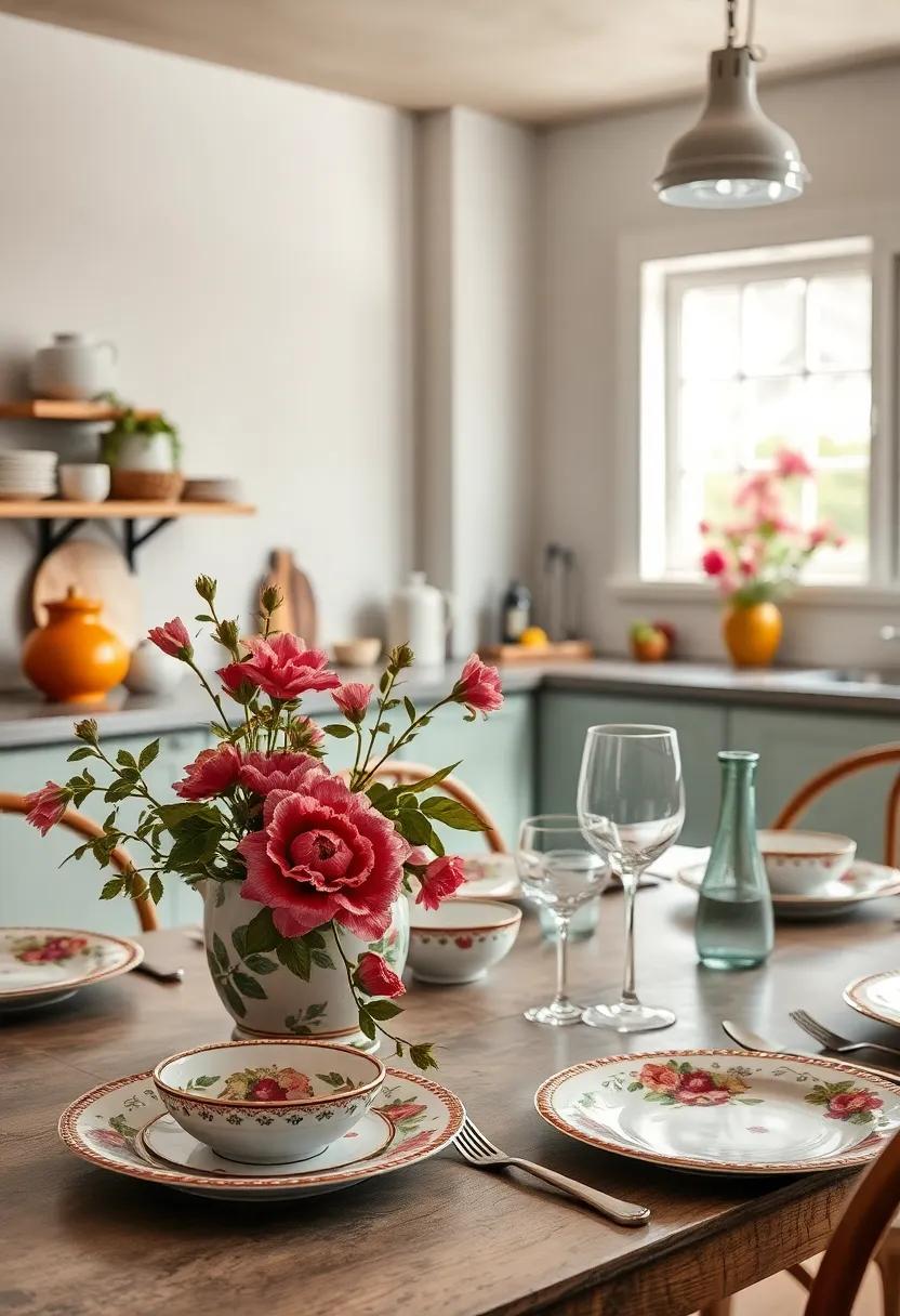 The Allure of​ Floral​ Motifs in Retro Table Settings