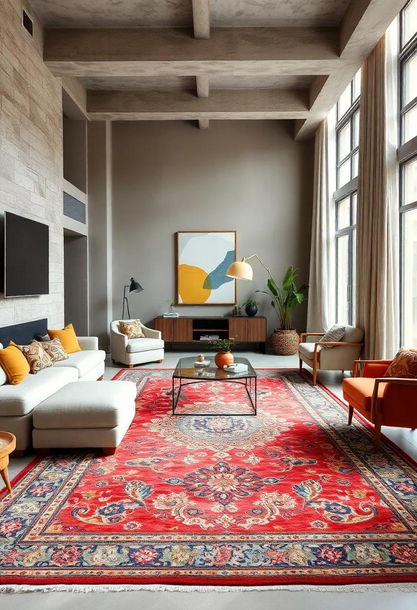 Choose an oversized Persian rug ‌to anchor your⁢ living room and ⁤create a focal point that draws ​the eye