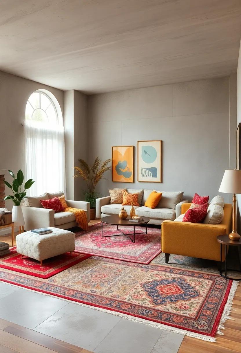 Regularly rotate your‌ vintage⁢ rugs​ to refresh the look of your living room and expose different designs and colors