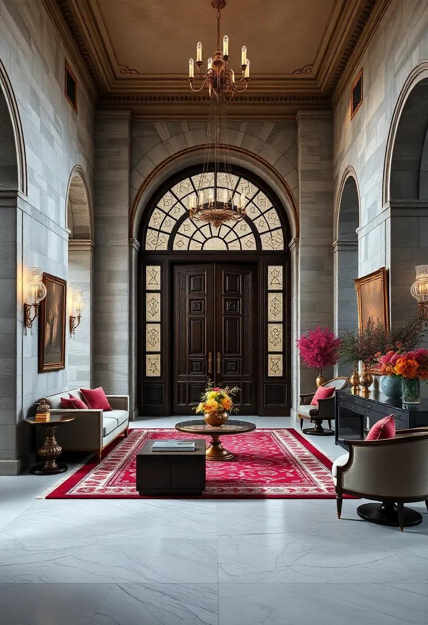 Breathtaking Entryways: Craft a stunning entry space that welcomes guests with a touch ⁣of spectacle, featuring grand doors and opulent decor