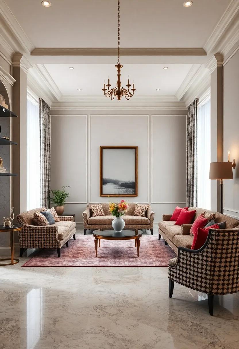 Classic Patterns: ​Utilize damask or houndstooth upholstery and curtains that reflect timeless ⁣royal heritage and pair perfectly with modern elements
