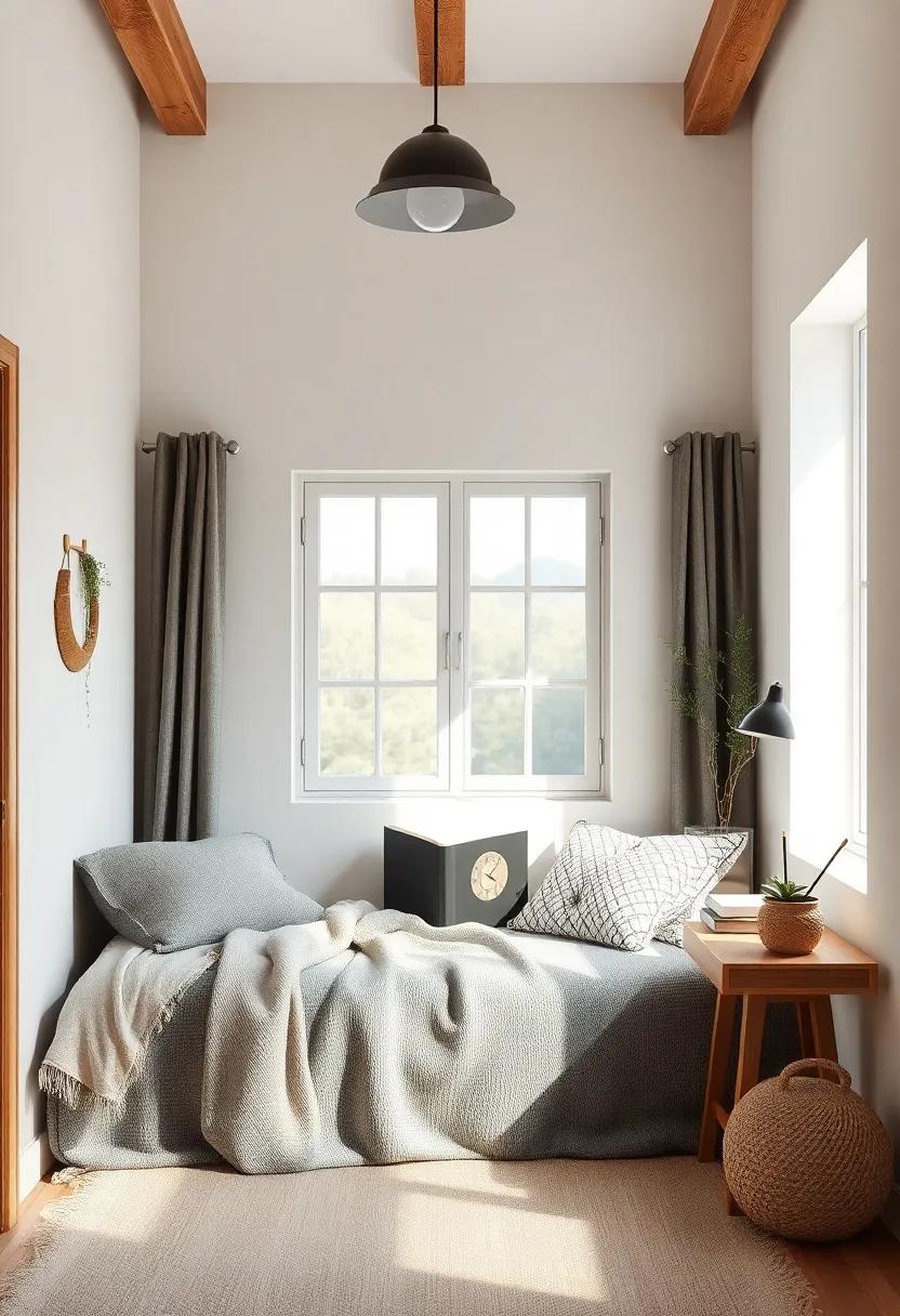 Cozy Reading ⁣Nook with Nature-Inspired Textiles and Soft Lighting