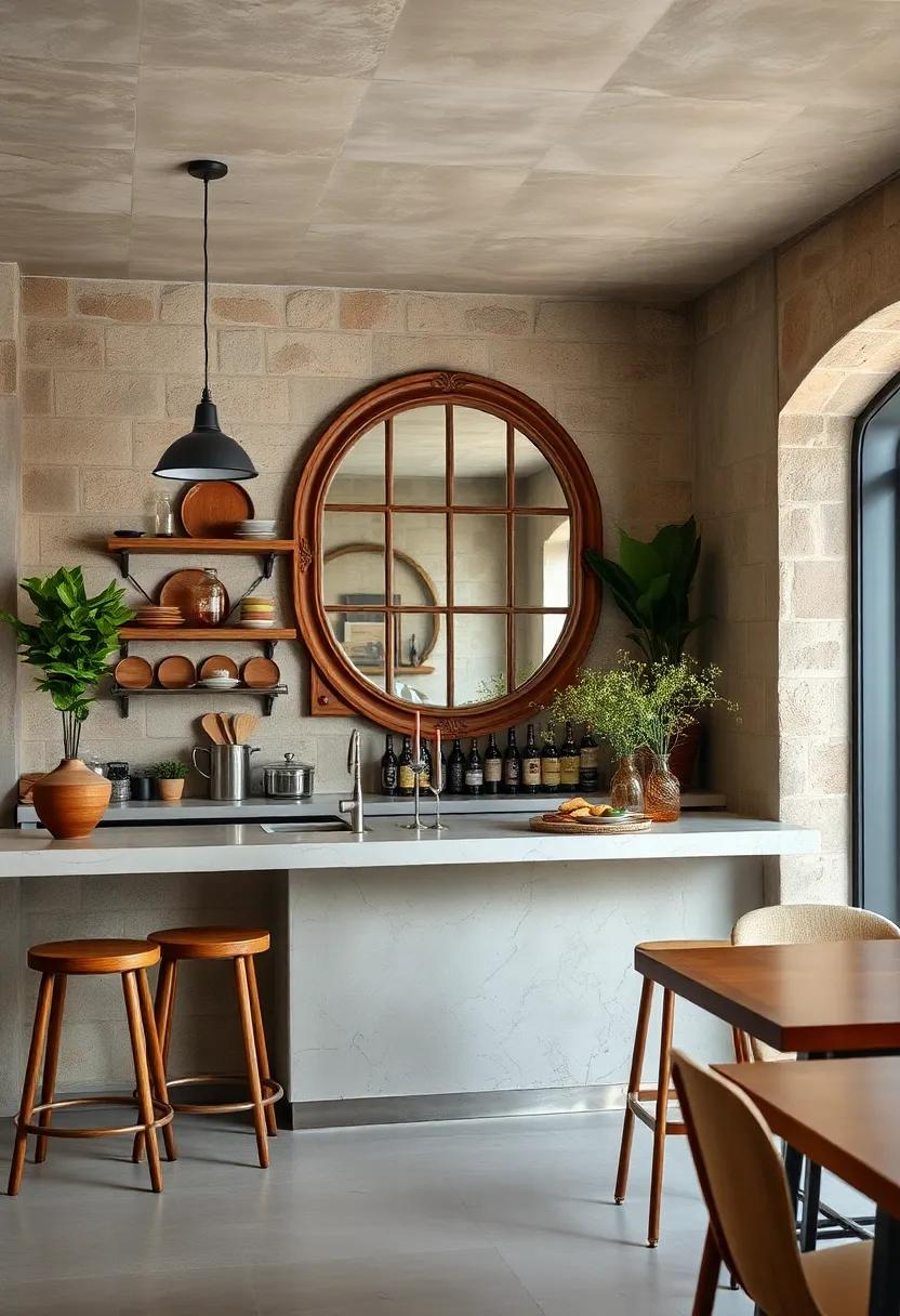 Antique mirrors:⁣ Hang an antique mirror behind the bar to reflect light and give the illusion of more space⁢ while adding vintage elegance