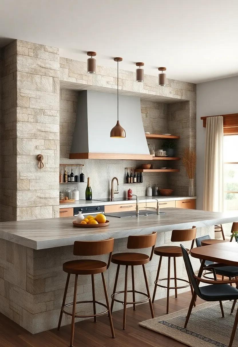 Natural stone‍ accents: Add ⁤a stone backsplash ⁢or countertop to introduce texture and a timeless feel to your kitchen bar