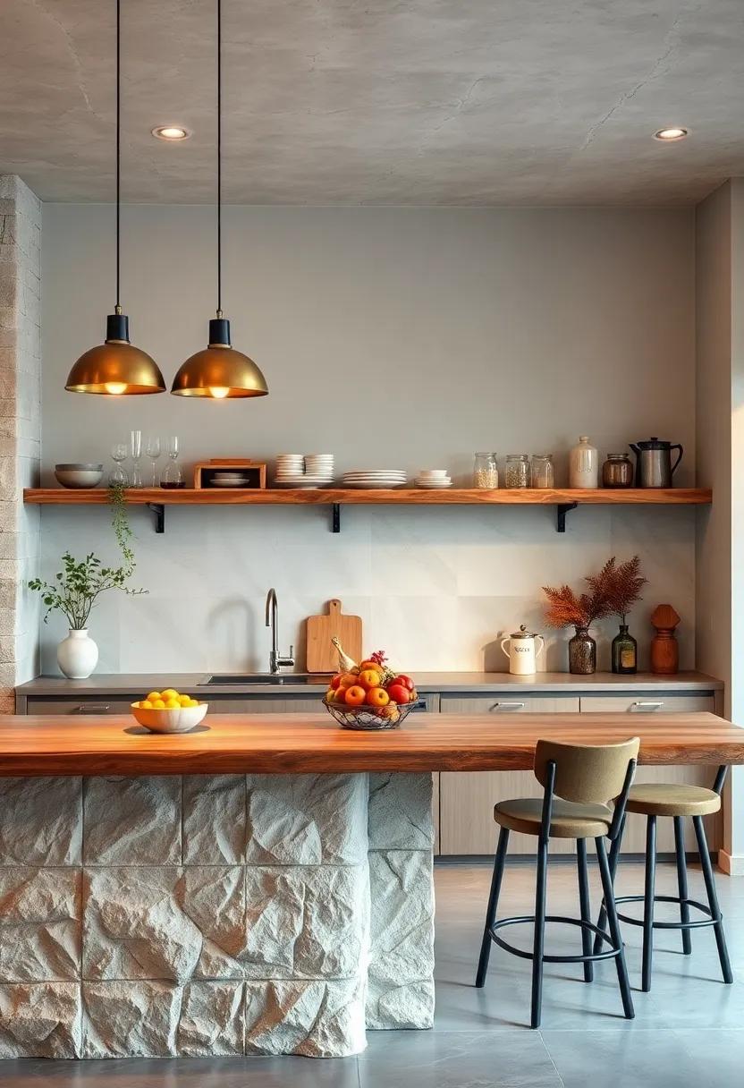 Open shelving: showcase your ‍glassware and rustic dishware with open shelves, making your kitchen feel more spacious and accessible