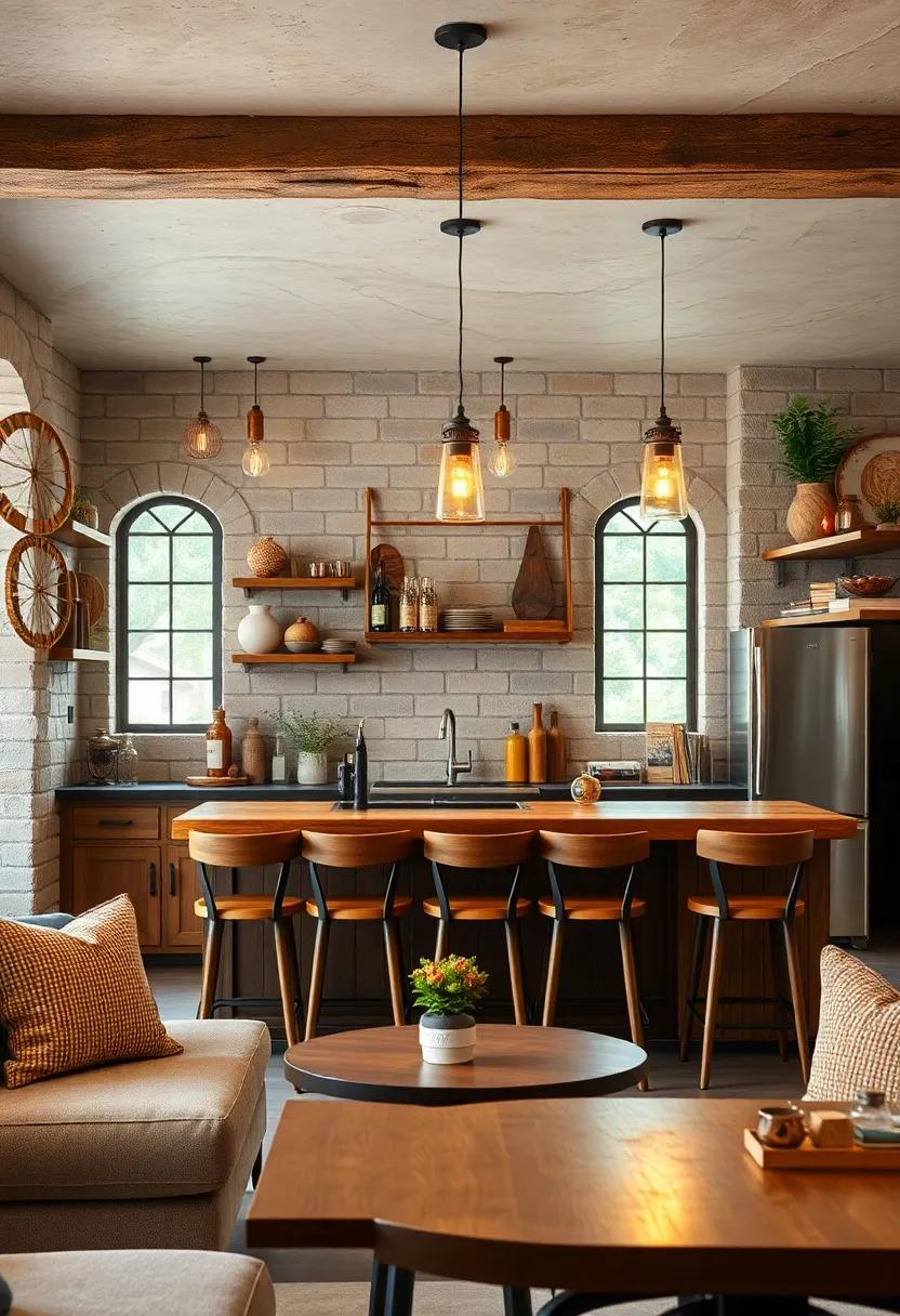 Rustic pendant lights: install wrought ⁢iron or wooden pendant‌ lights ⁣above your bar area to create a ⁤warm and ​inviting atmosphere