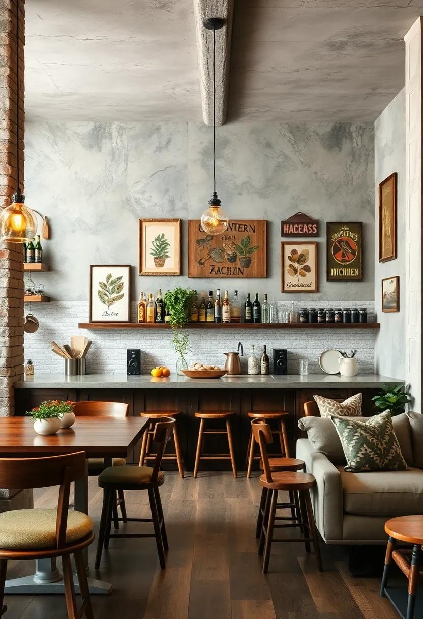 Rustic wall art: Use framed botanical prints, ⁢wooden signs, or vintage bar advertisements to enhance‌ the rustic feel of your space