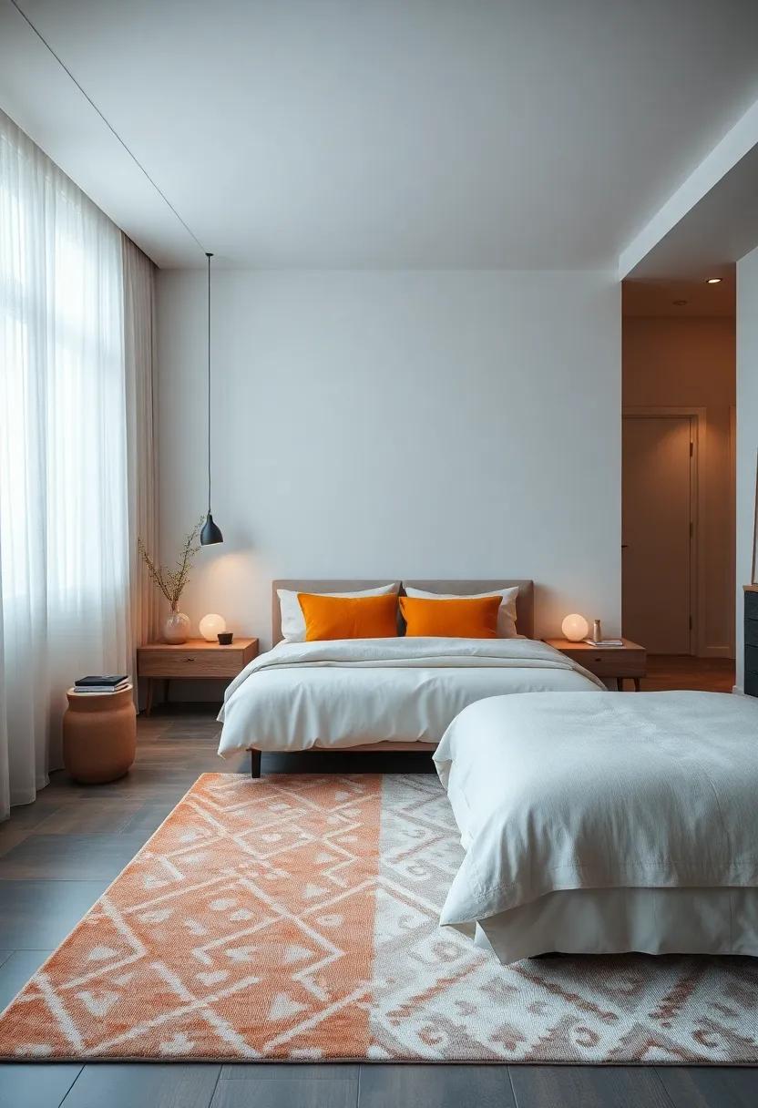 Add a touch of coziness with a statement⁣ area rug that defines the sleeping zone and brings warmth underfoot,enhancing the bedroom's inviting feel