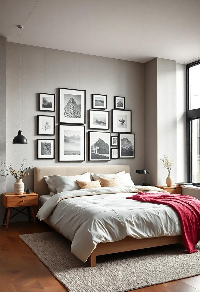Curate‍ a gallery wall with framed photos or artwork, using monochromatic colors to maintain a cohesive and tranquil ambiance