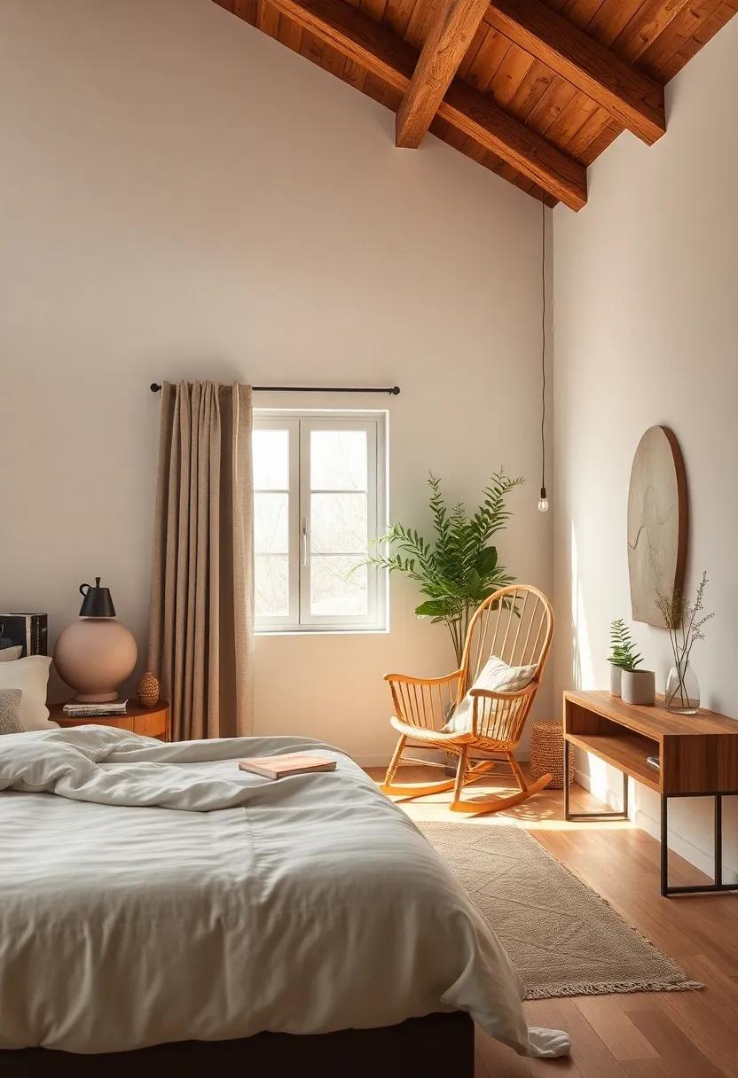 Create a cozy reading nook with a wooden ⁣rocking chair that invites relaxation and complements ‍your cozy bedroom atmosphere