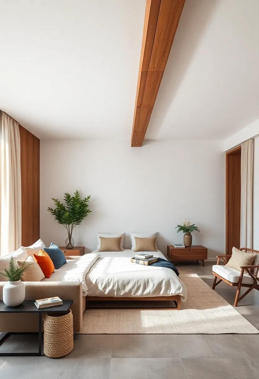 Incorporate a⁣ wooden ceiling beam for⁤ an architectural ​detail that​ draws the ⁤eye ​upward,enhancing the room’s spacious ⁢feel