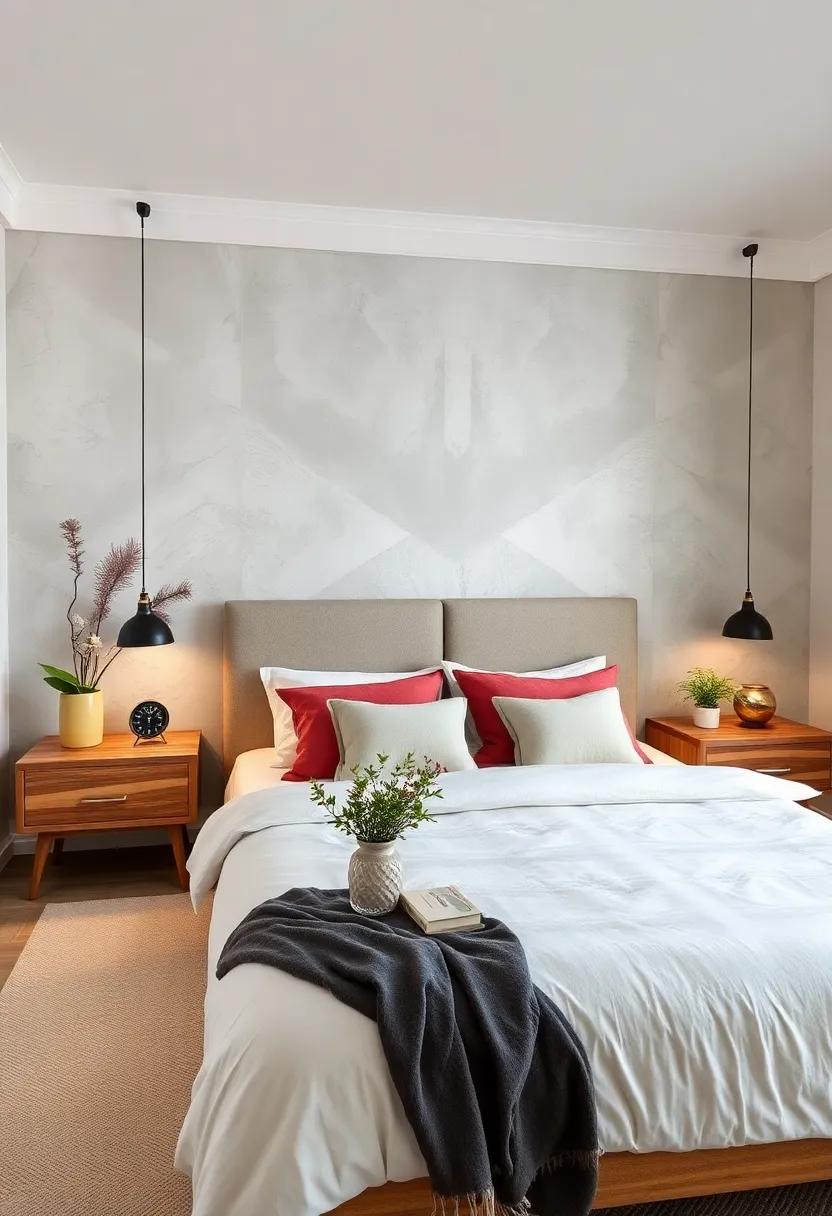 Use handcrafted wooden bedside tables⁤ for⁣ a‍ personal touch, adding functional beauty on either ⁤side of your ⁣bed